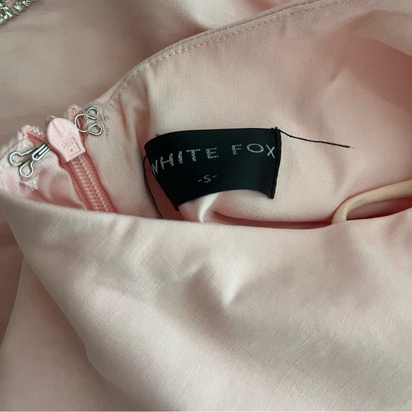 White Fox Boutique Pink Sparkle Fringe Backless Mini Dress - Picture 5 of 5